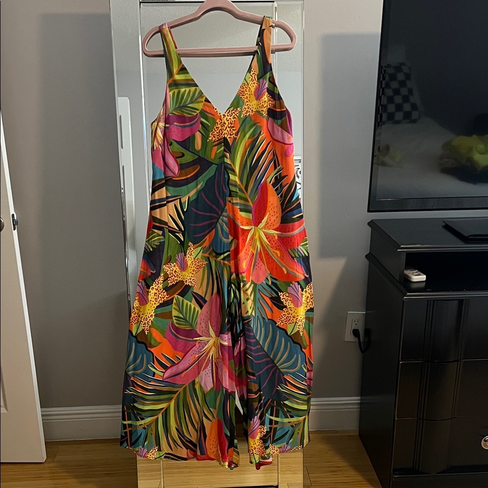 Farm Rio Tropical Floral Sleeveless jumpsuit